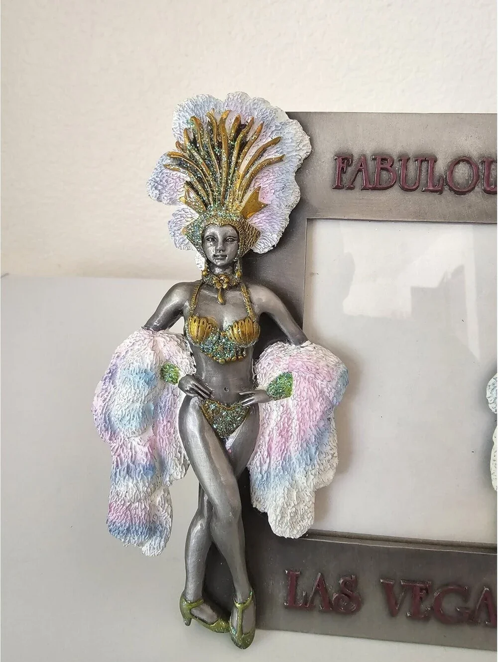 Vintage Fabulous Las Vegas Showgirl Pewter Picture Frame